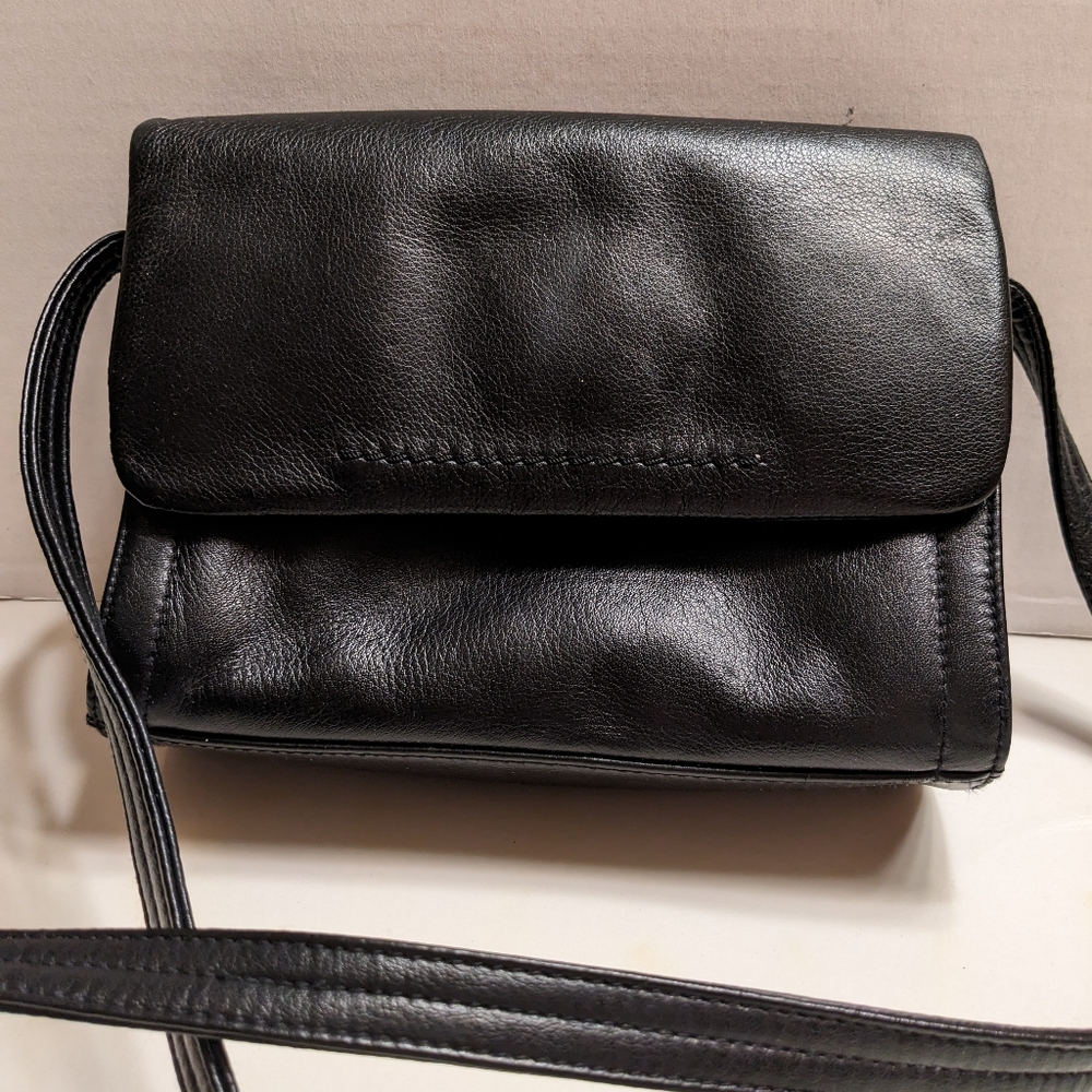Coletta Soft Black Leather Shoulder Handbag Small